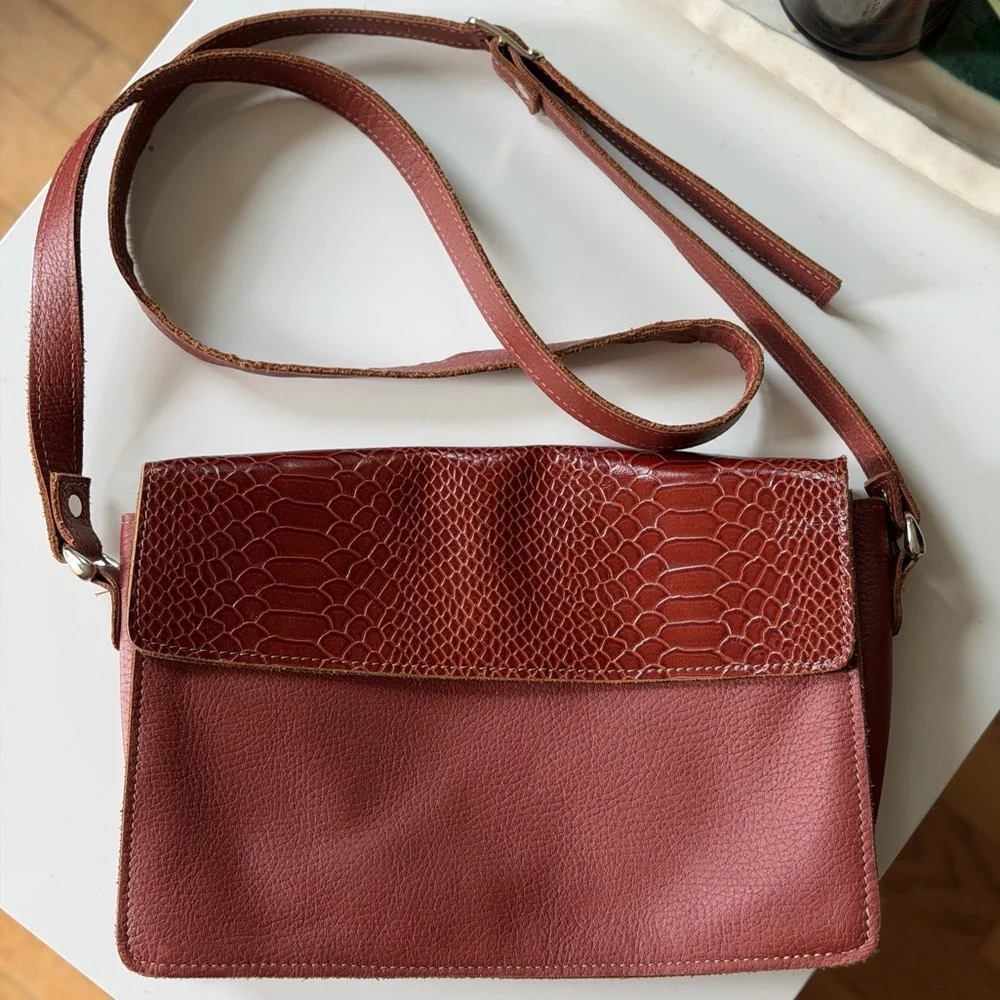Red Leather Shoulder Bag
